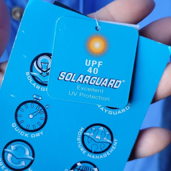 Bimini Bay Outfitters Blue Short Sleeve Fishing Shirt XL Sport Outdoors Collard - Picture 4 of 12